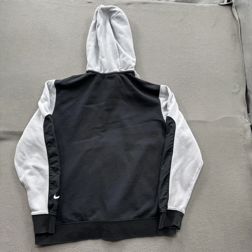 Nike Air Hoodie‎ Mens Large Gray Black Full Zip Fleece Sweatshirt Pockets Logo